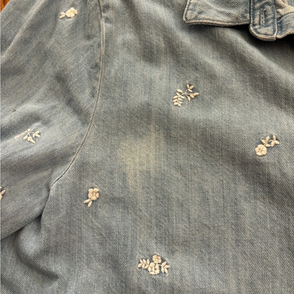 Sezane Tomboy Shirt- Denim Floral Size 40 - Picture 5 of 6